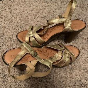 Born metallic gold sandals